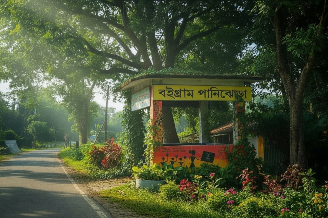 Panijhora book village Dooars scenic riverside destination with suspension bridge river landscape and nature photography opportunity